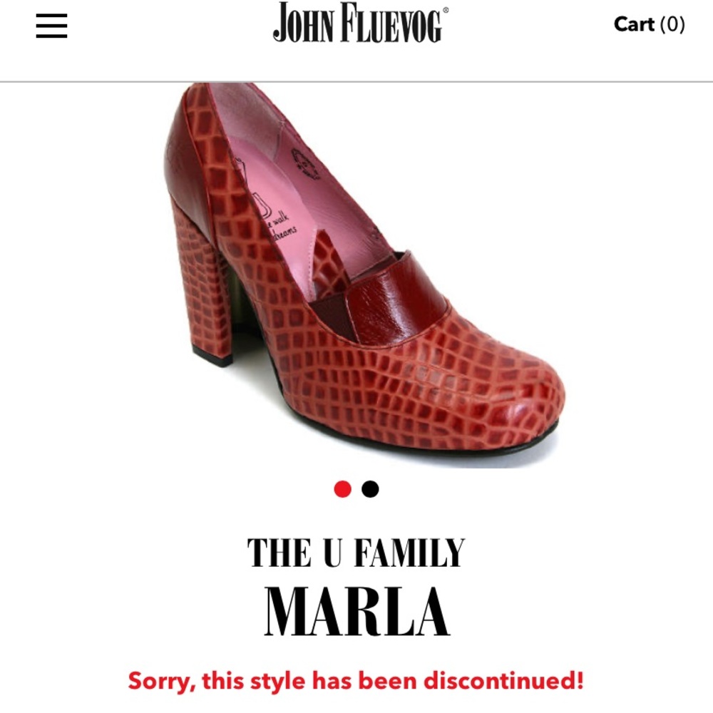 John Fluevog Marla Red Croc U Heel Mary Jane